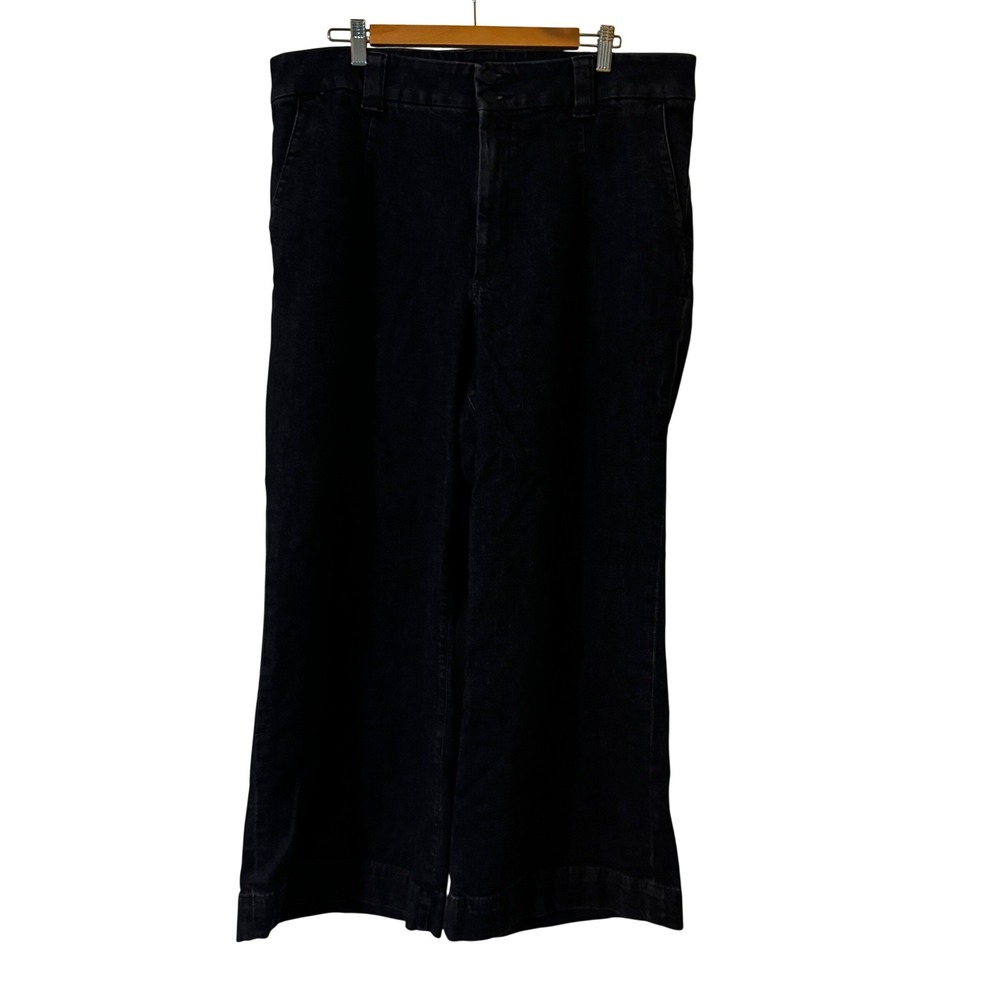 Express Super High Rise Wide Leg Jeans Dark Wash Blue Womens 18S 18C